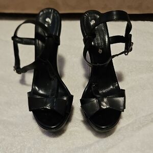 CELINE Black Women's Bow Ankle-Strap Heels SZ 38.5/ US 7